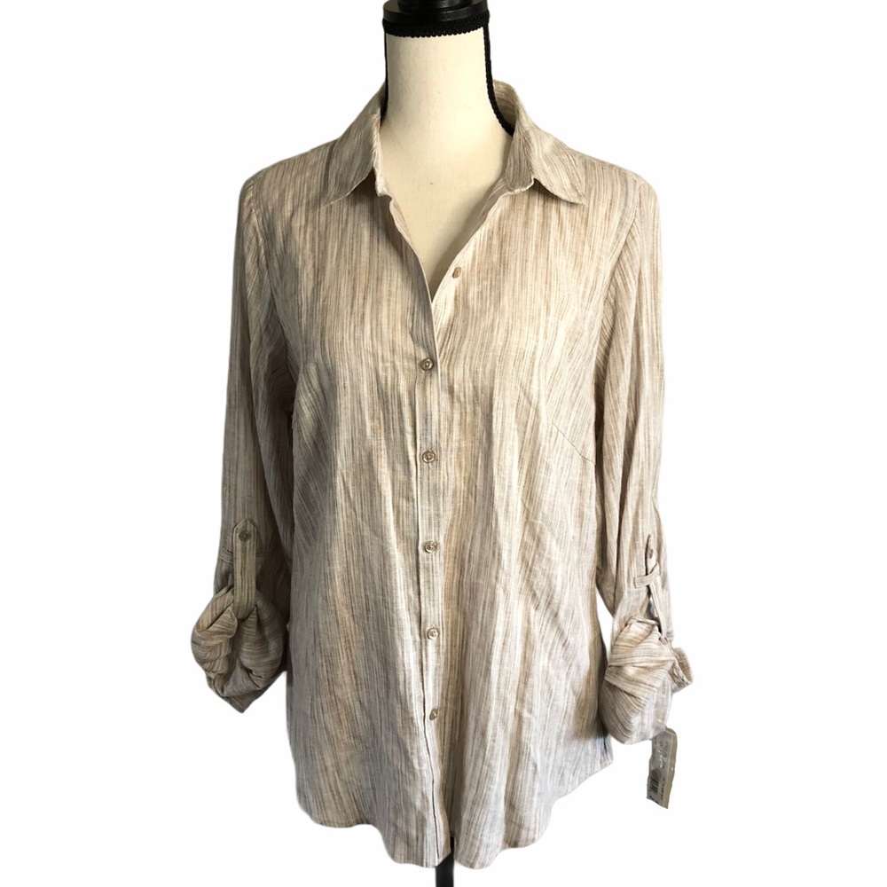 NWT Zac & Rachel Linen Button Down